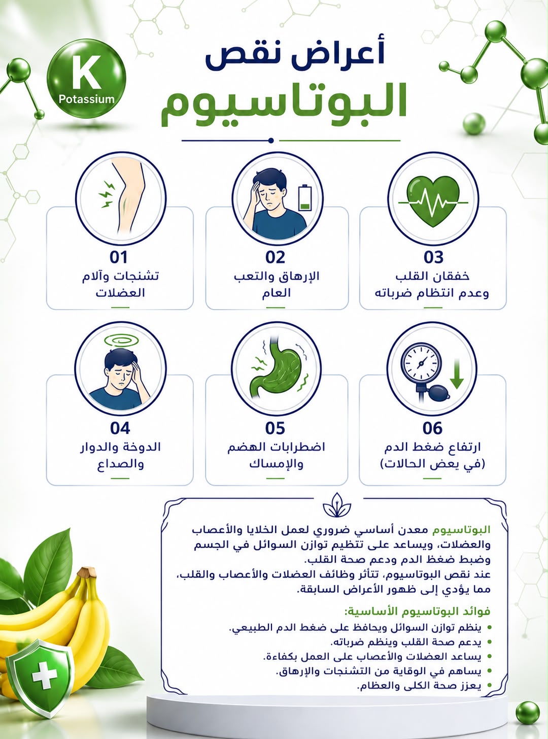 أعراض نقص البوتاسيوم